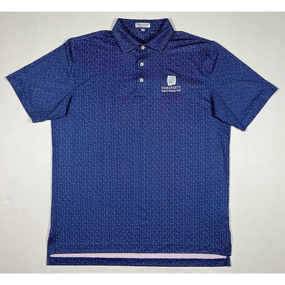 Peter Millar Summer Comfort Polo Shirt Mens Large Take A Chance Lucky Somersett
